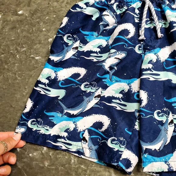 Wonder Nation Blue Shark Prink Swim Trunks - Picture 2 of 8